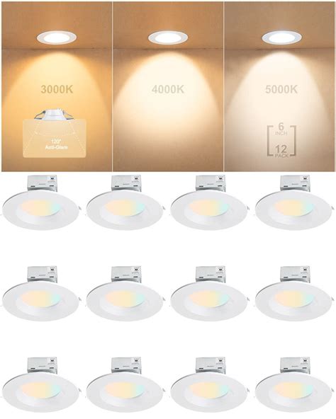 Lightdot 12 Pack 6 inch LED Eyeball Recessed Lighting, 360°+90 